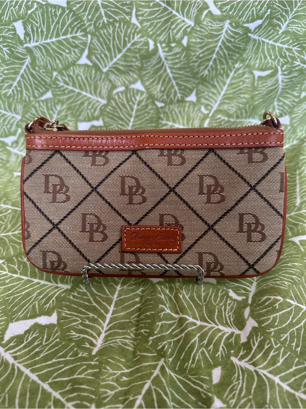 Dooney & Bourke Beige and Brown Mini Wristlet